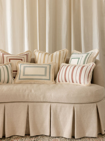 Celeste Border Cushions with Velvet Piping