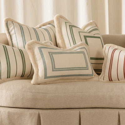Celeste Border Cushions with Velvet Piping