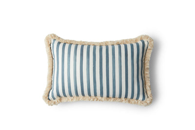 Size: Rectangle (35x55cm) Fabric: Blue Stripe with Brush Fringe