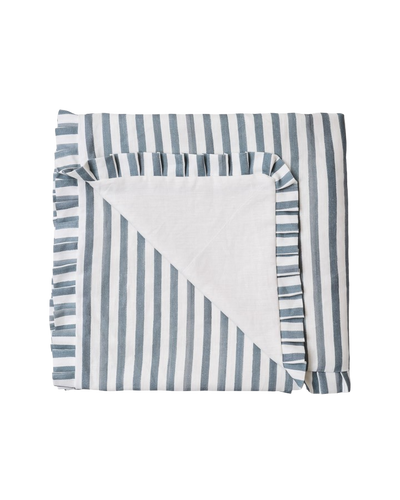 Blue Stripe Quilt with Ruffle (150 x 150cm)
