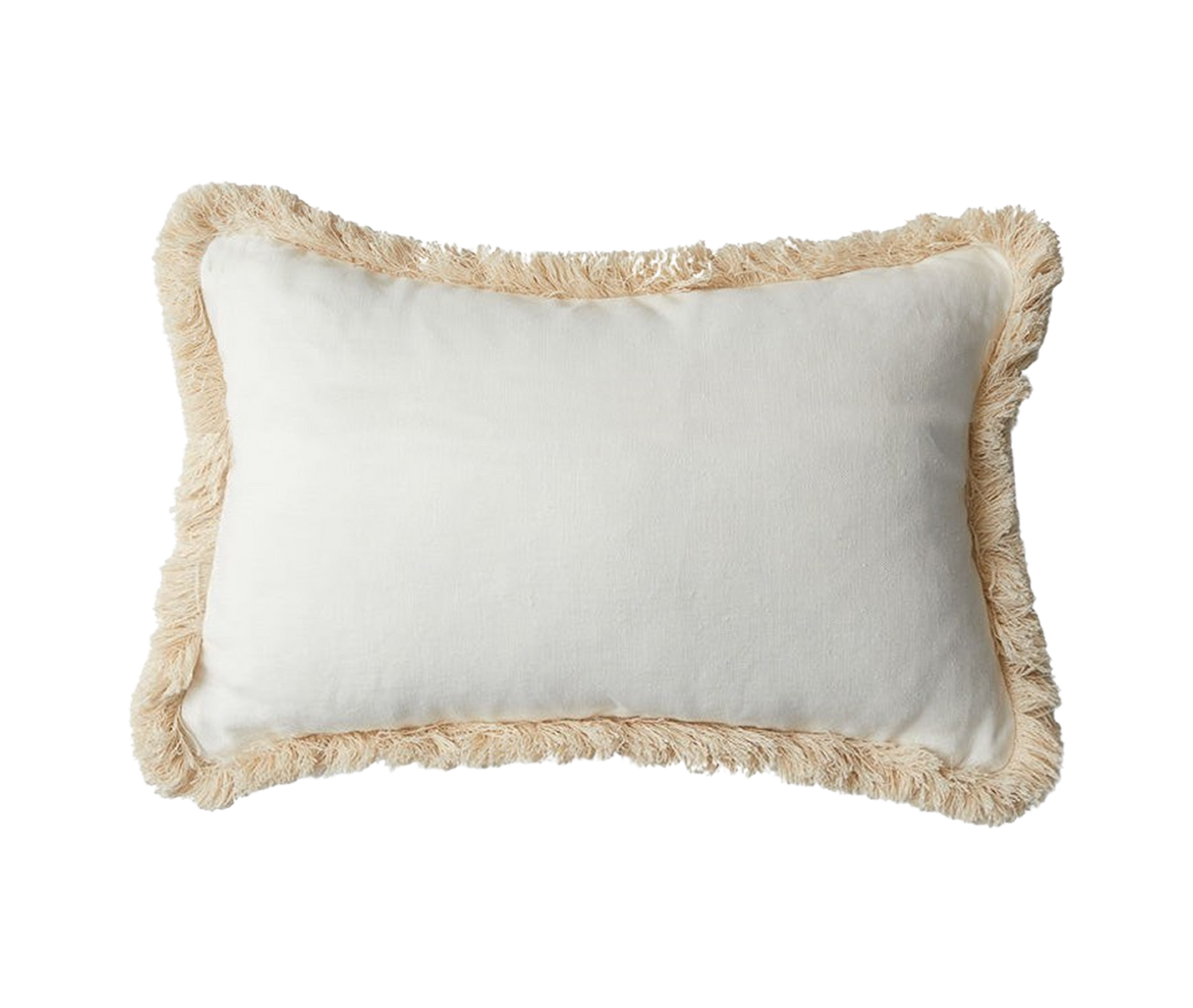 Classic White with Natural Brush Fringe