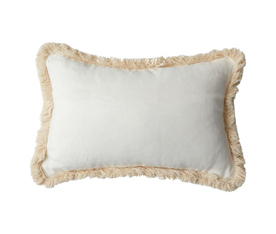 Classic White with Natural Brush Fringe