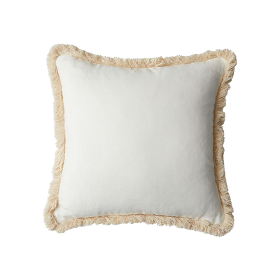 Classic White with Natural Brush Fringe