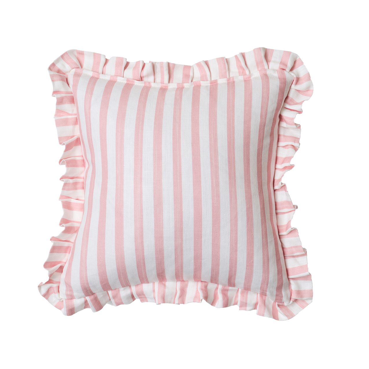 Pink Stripe with Ruffle Cushion
