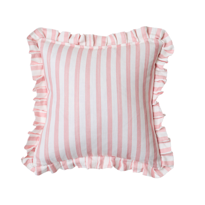 Pink Stripe with Ruffle Cushion